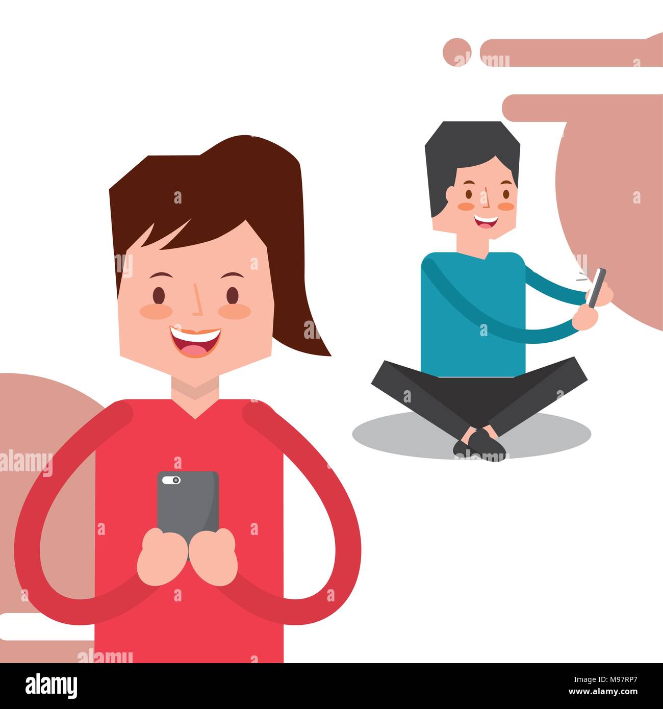 people smartphone device Stock Vector Image & Art - Alamy