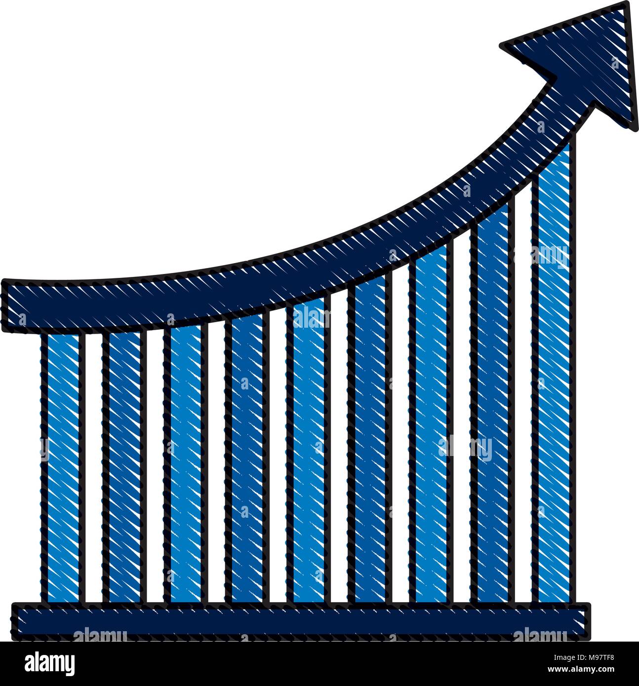 bar graph arrow growth financial business statistic Stock Vector Image ...