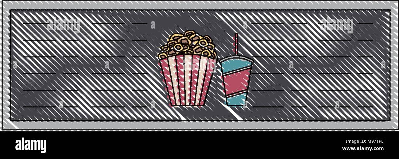 cinema menu board popcorn and soda Stock Vector Image & Art Alamy