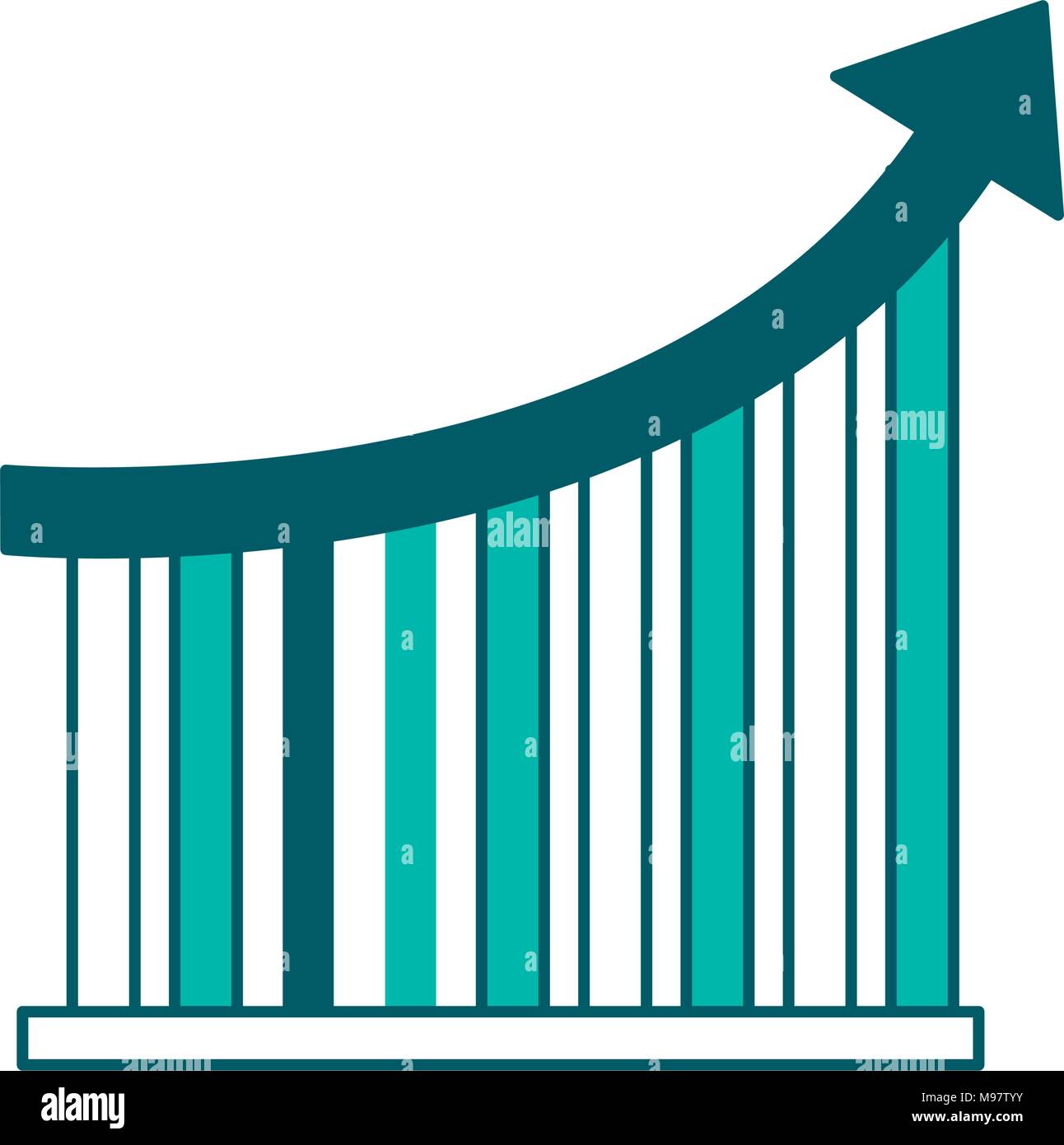 bar graph arrow growth financial business statistic Stock Vector Image ...