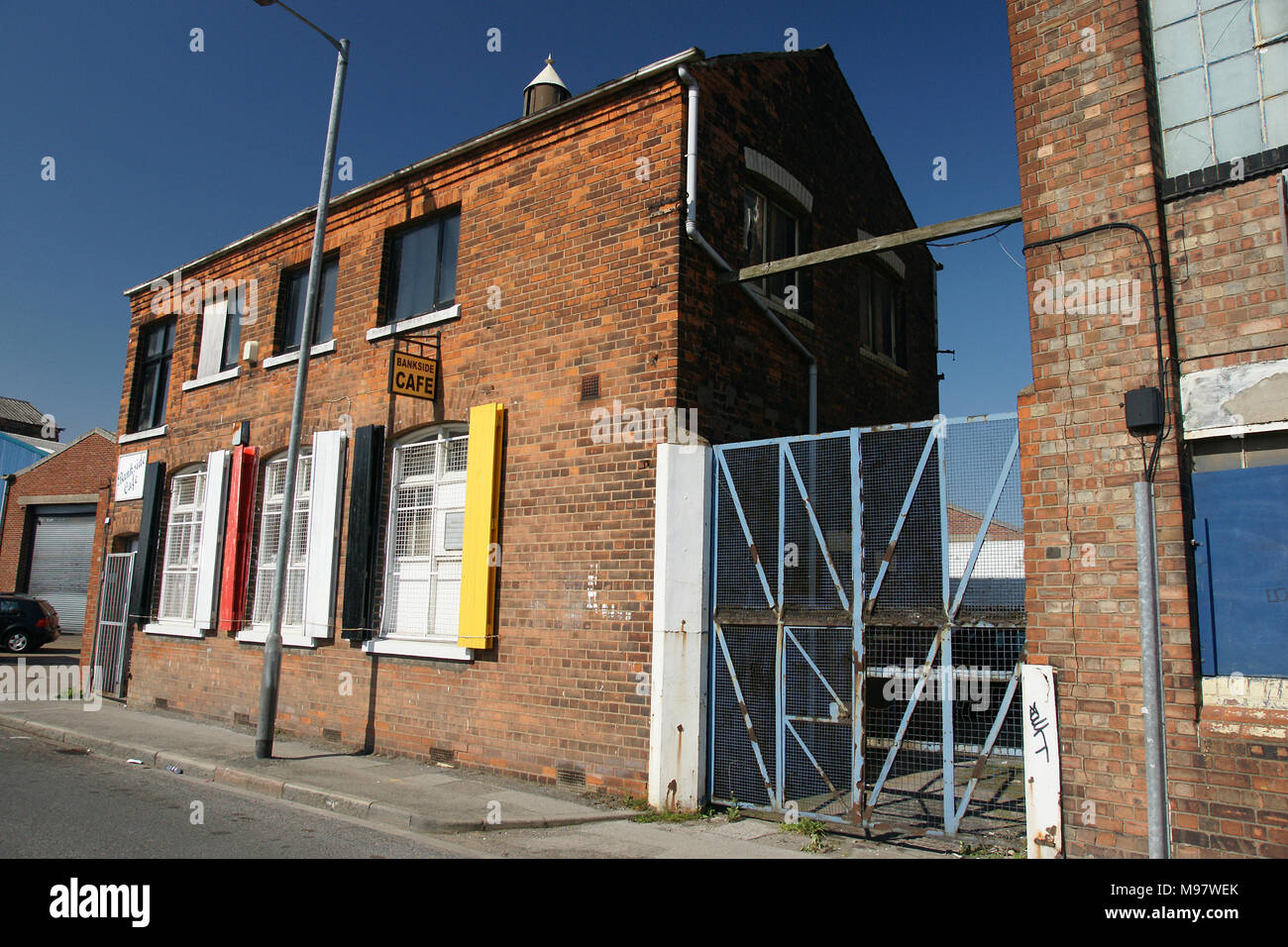 Bankside Cafe, Wicomlee, old industrial Hull Stock Photo