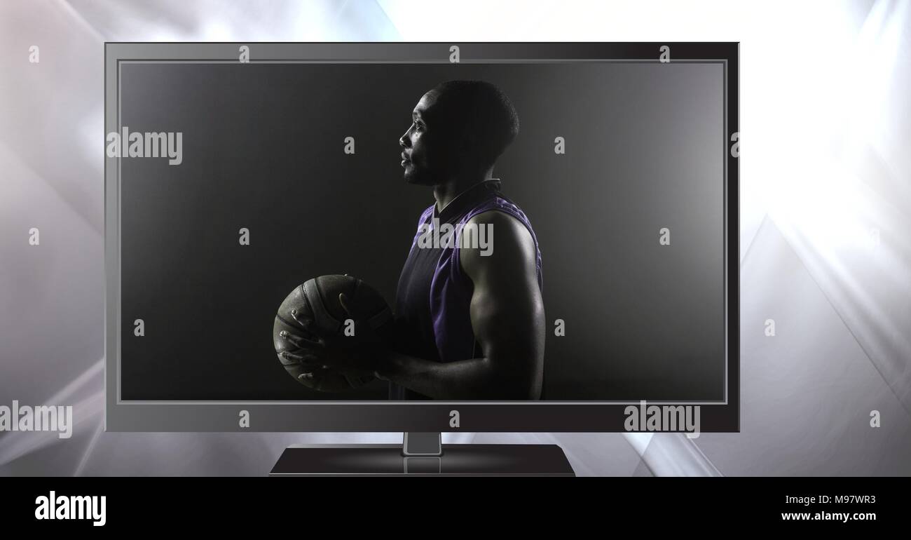 basketball on television Stock Photo Alamy