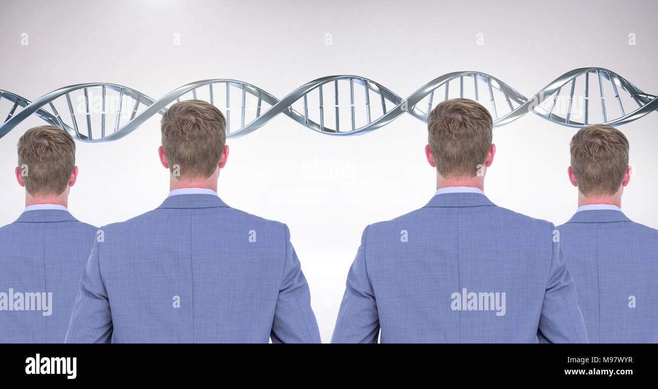 Clone men with DNA Stock Photo Alamy