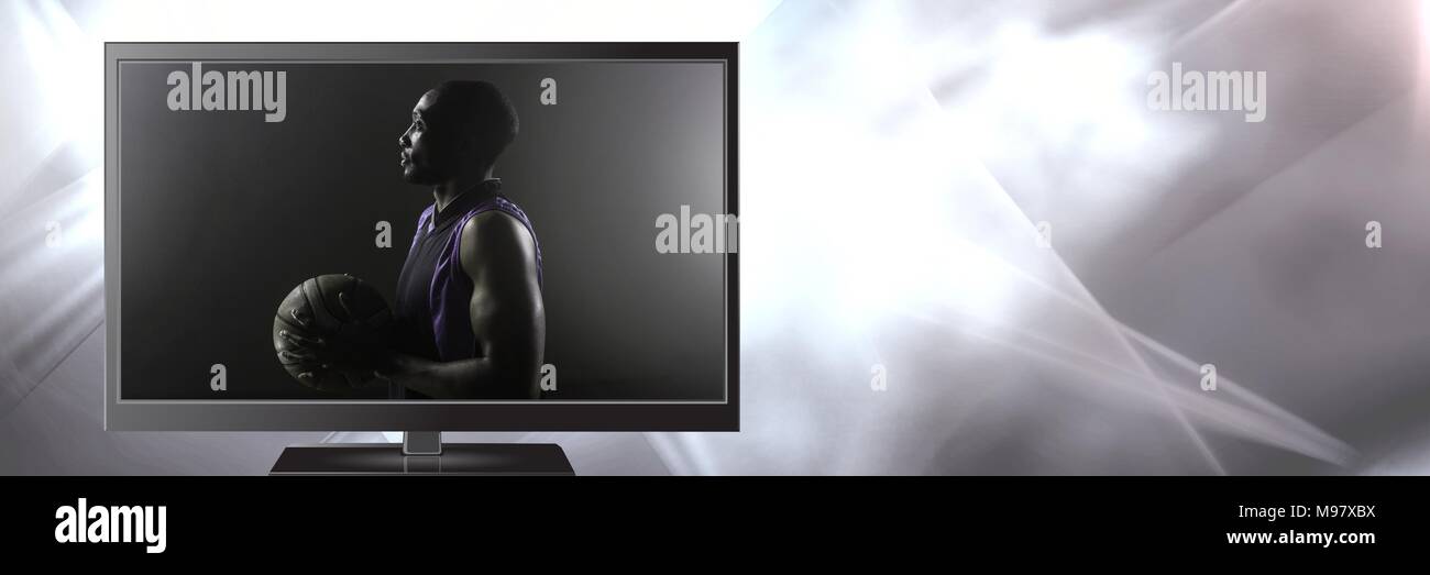 basketball on television Stock Photo Alamy