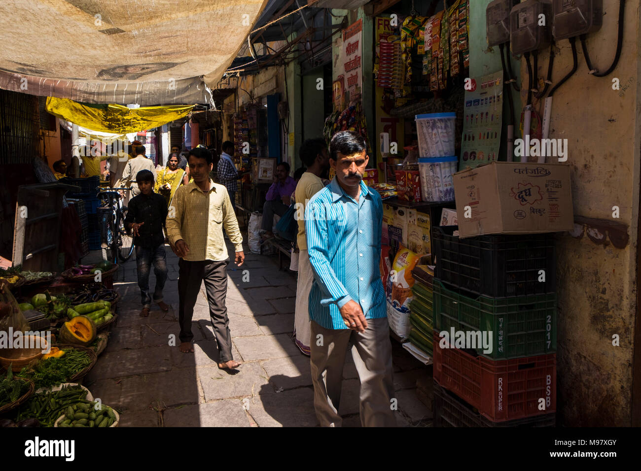 India, Varanasi, local market Stock Photo Alamy