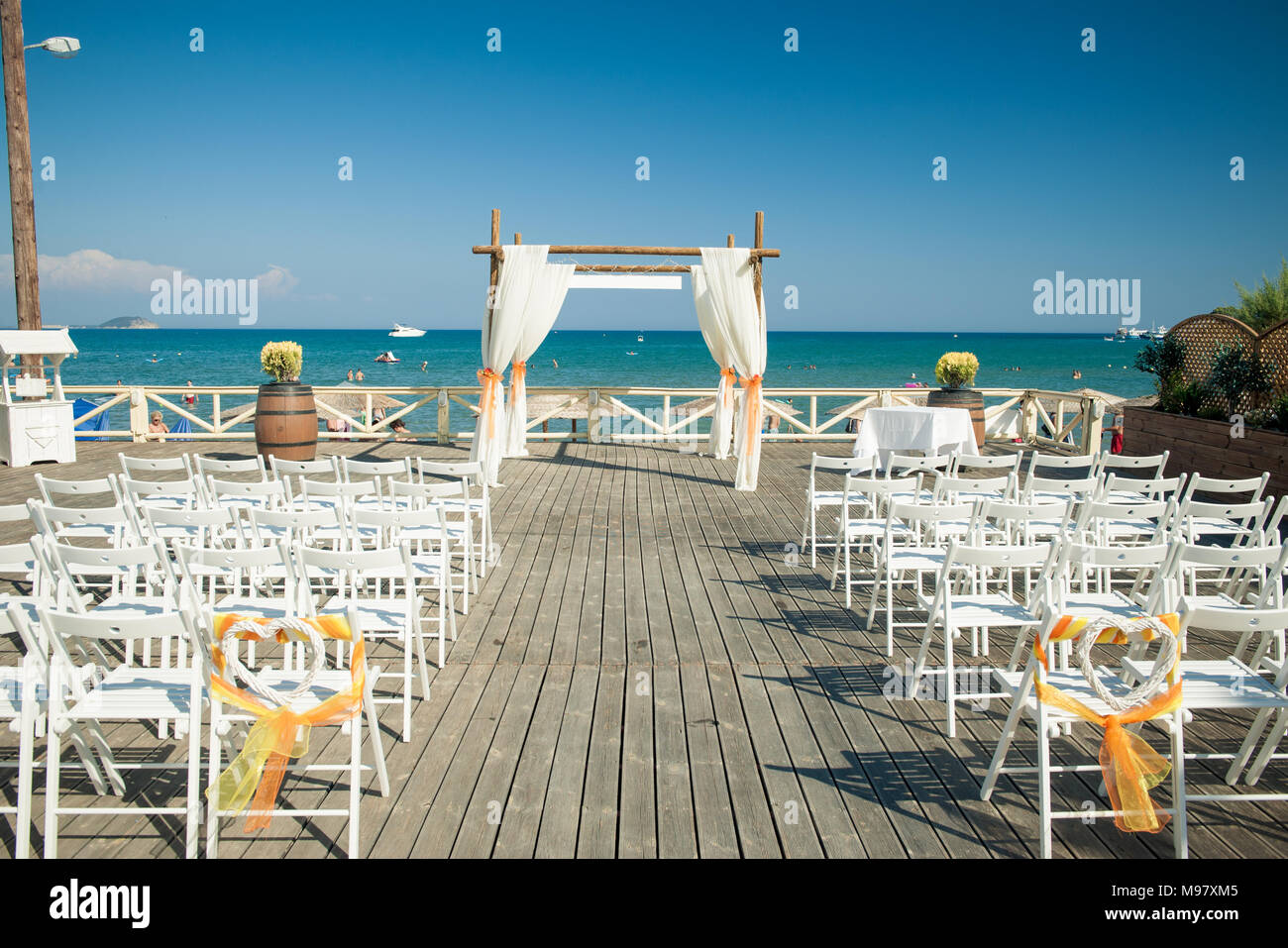 A stunning outdoor wedding ceremony Stock Photo