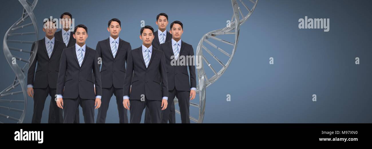 Clone men with DNA Stock Photo Alamy