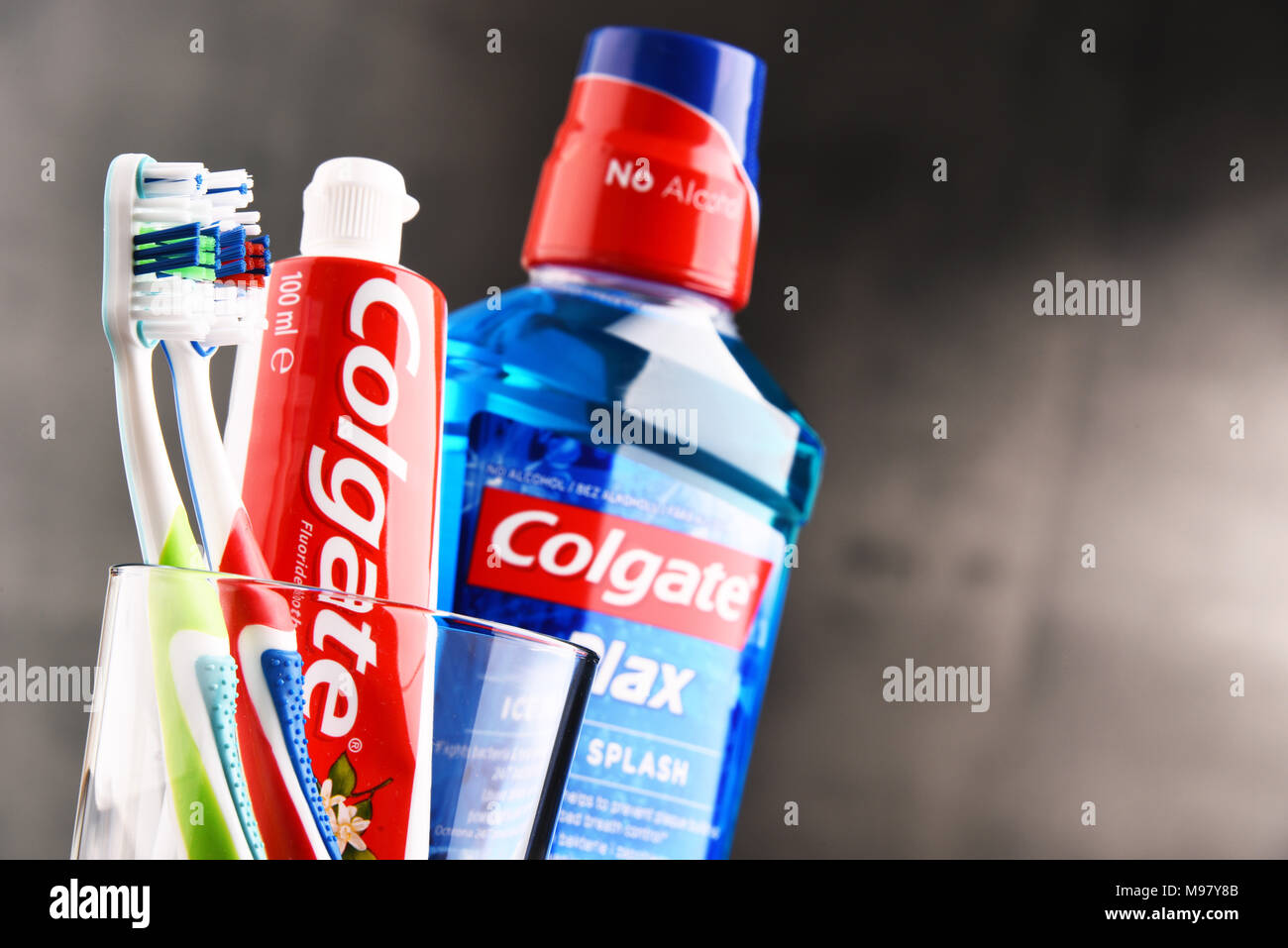 POZNAN, POLAND FEB 14, 2018 Colgate toothpaste, a brand of oral