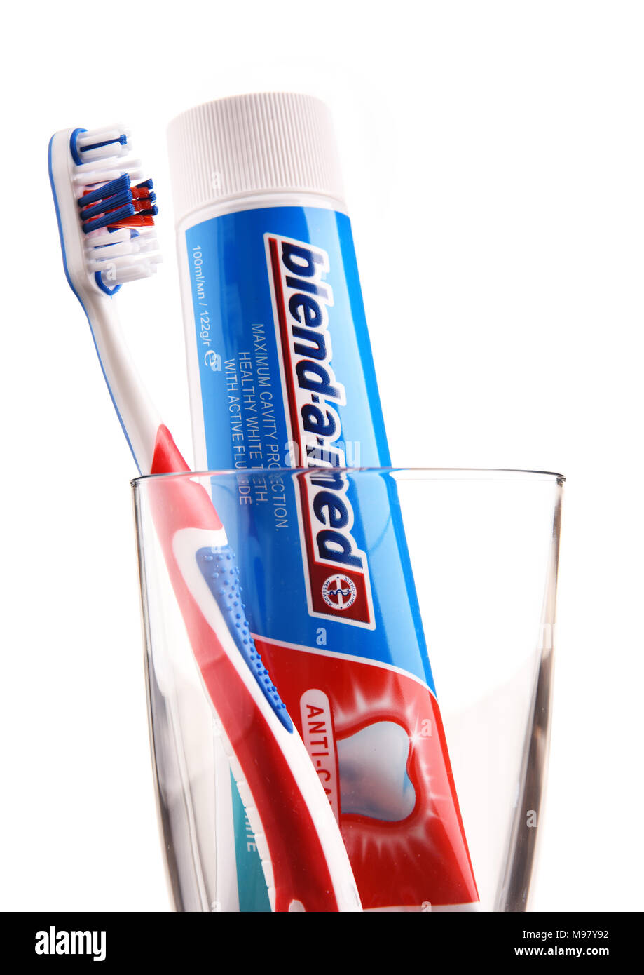 POZNAN, POLAND FEB 14, 2018 BlendAMed toothpaste, a German brand acquired by Procter