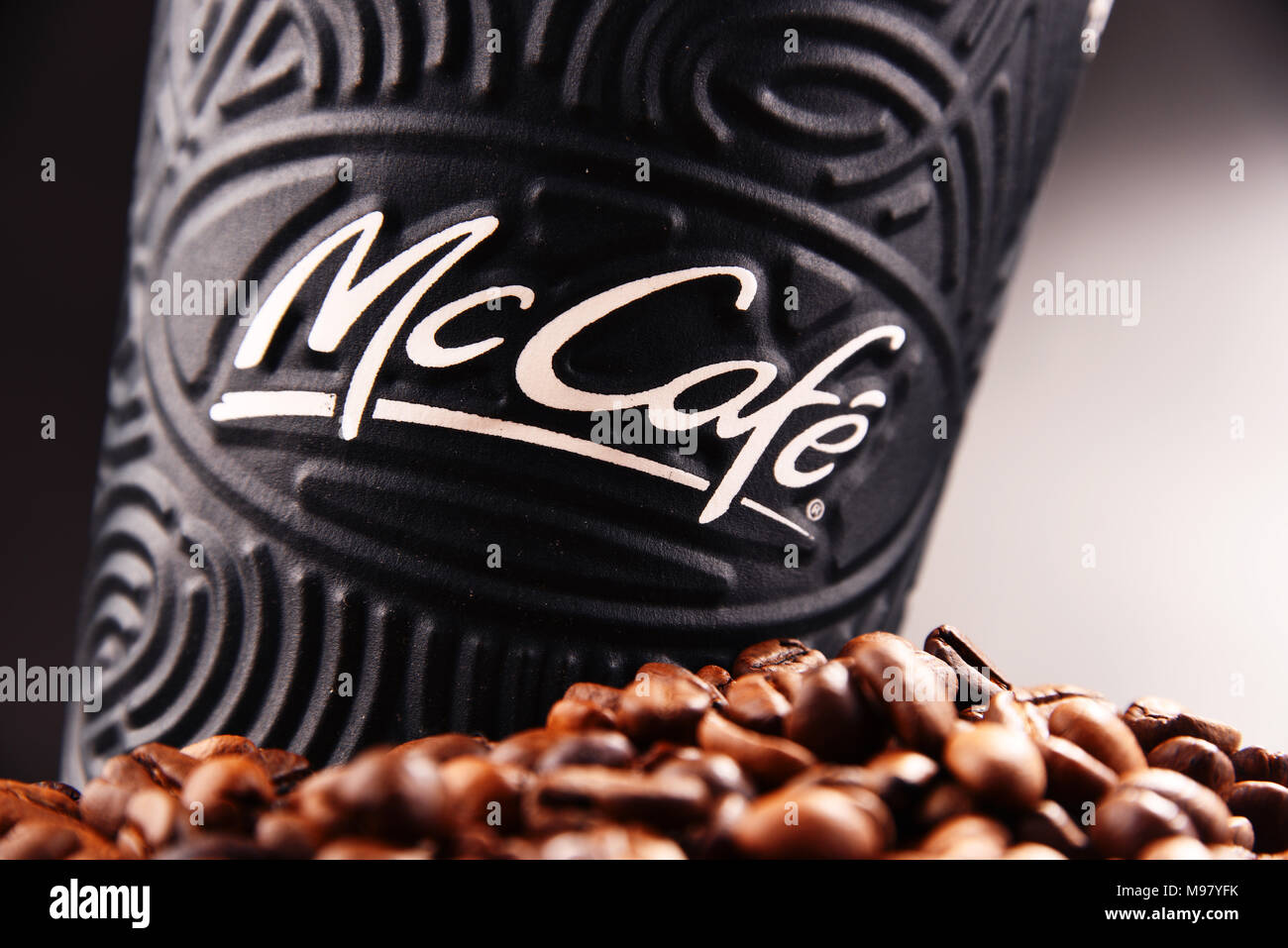 POZNAN, POLAND - MAR 7, 2018: McCafe cup of coffee, a brand of a coffee-house-style  food and drink chain, owned by McDonald's Stock Photo - Alamy