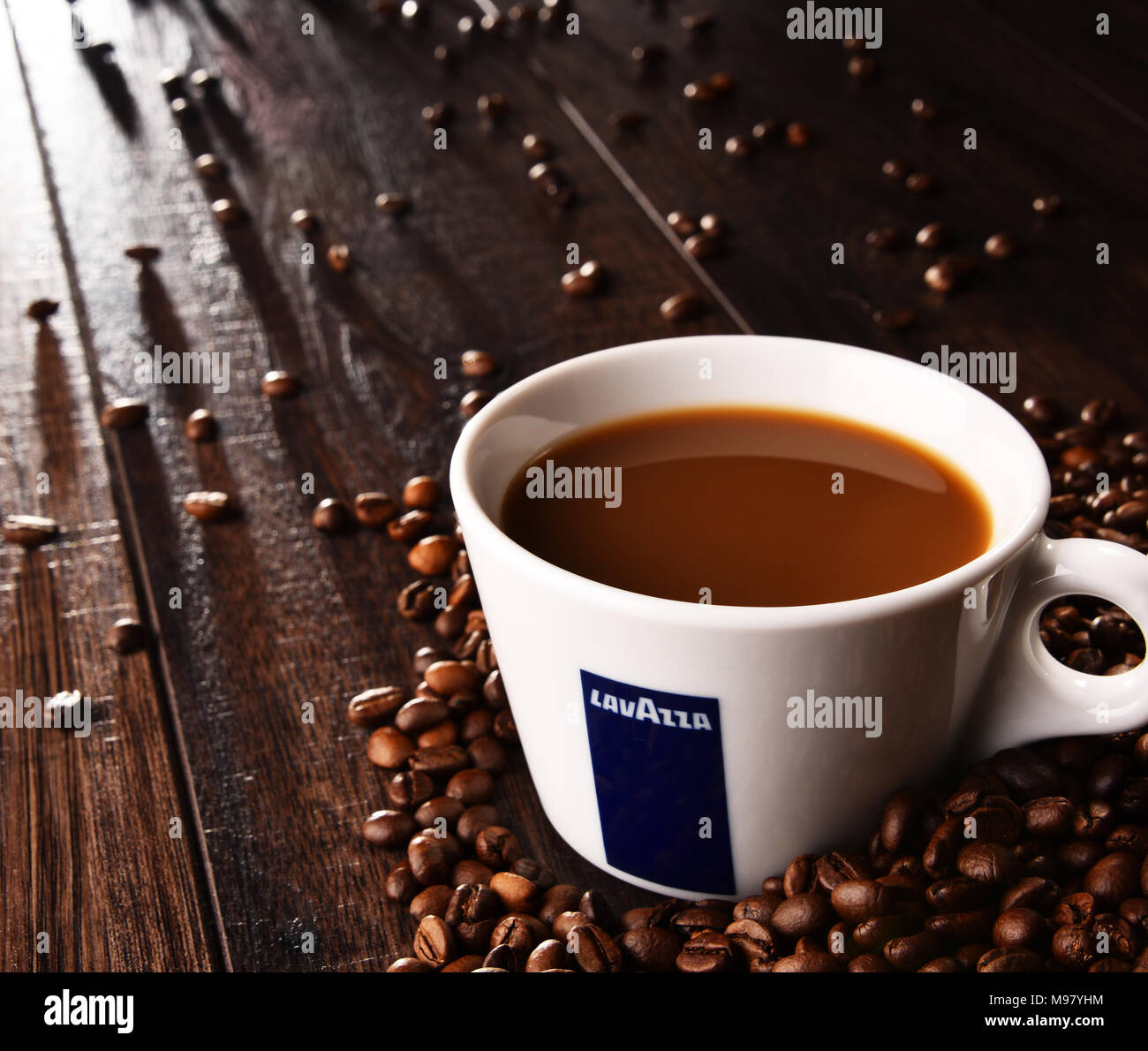 Espresso shot of Lavazza coffee Stock Photo - Alamy