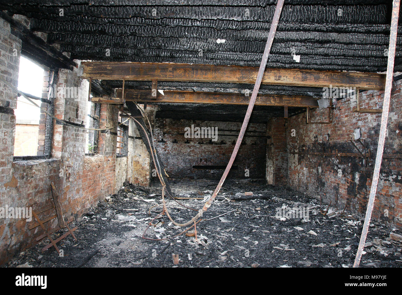 Building Destroyed By Fire ,fire Investigation Crime Scene Stock Photo ...