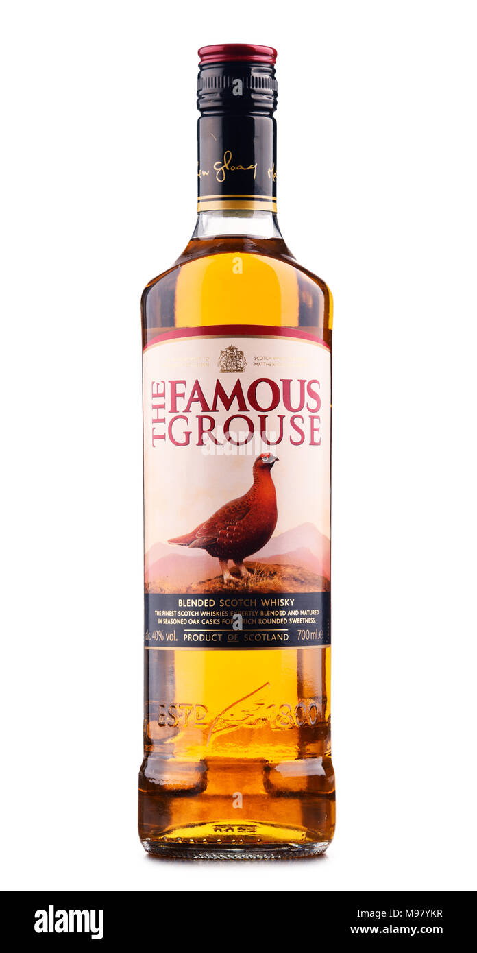 POZNAN, POLAND - MAR 9, 2018: Bottle of The Famous Grouse, a brand of  blended Scotch whisky, first produced by Matthew Gloag & Son in 1896, and  curren Stock Photo - Alamy