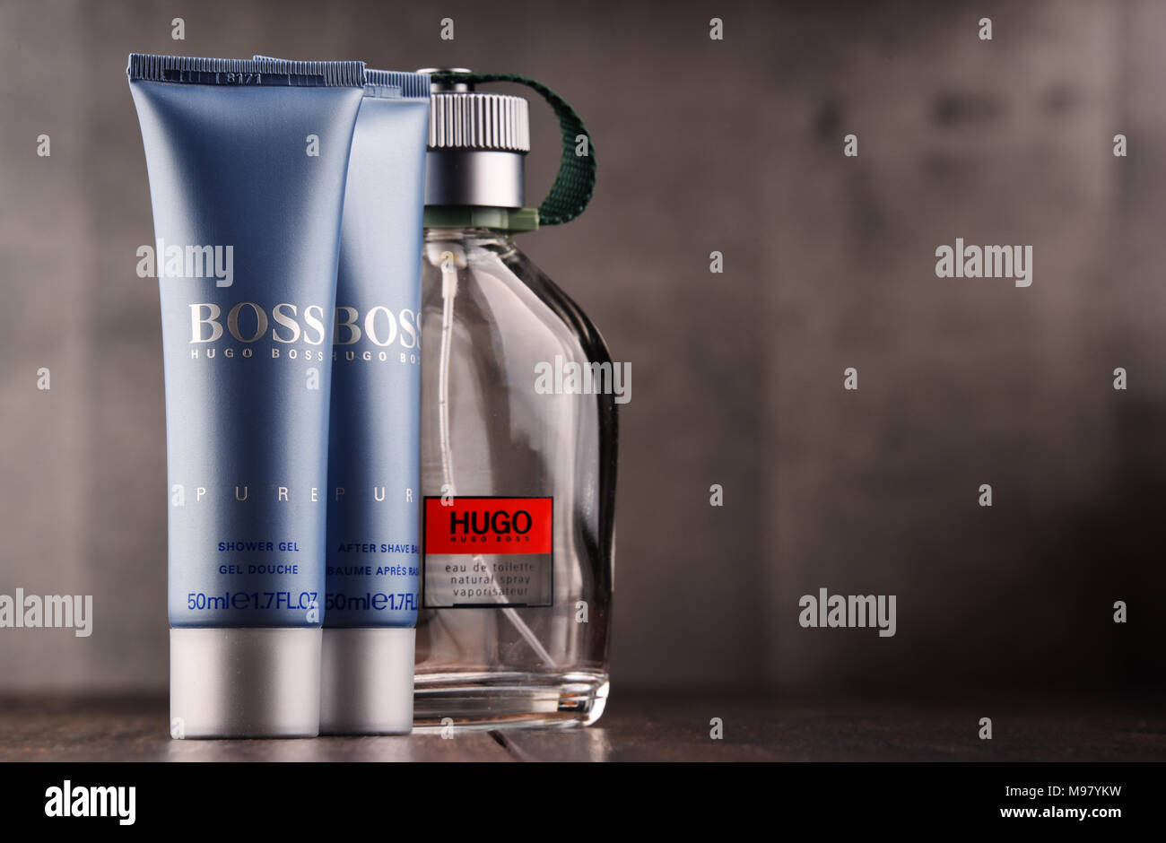 POZNAN, POLAND - MAR 14, 2018: Hugo Boss cosmetics, products of luxury  fashion house founded in Metzingen, Germany in 1924 Stock Photo - Alamy
