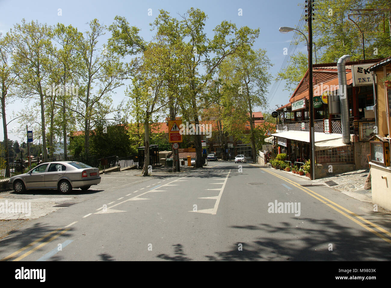 Platres village, Troodos mountains, Cyprus Stock Photo