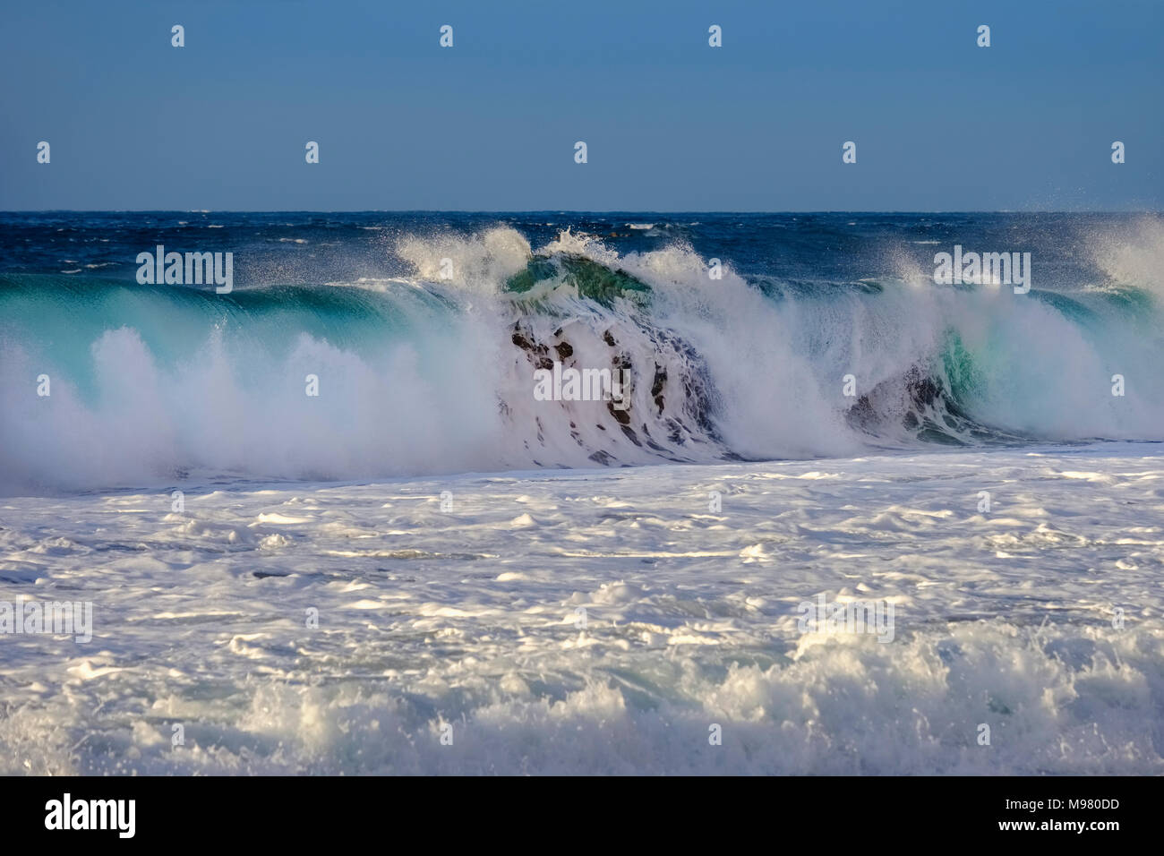 Welle in der Brandung, Atlantik, Playa del Ingles, Valle Gran Rey, La Gomera, Kanarische Inseln, Spanien Stock Photo