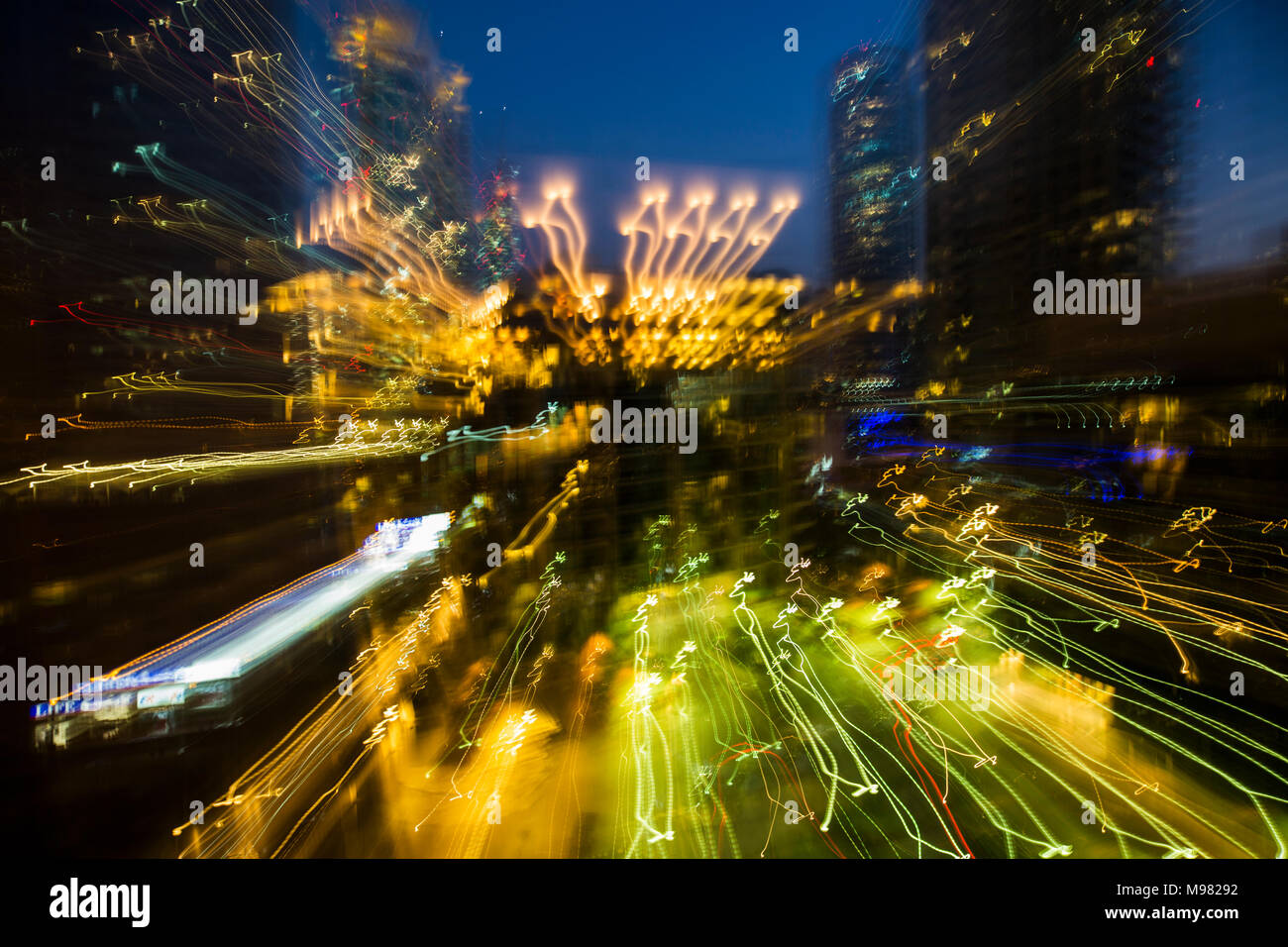 United Arab Emirates, Dubai, blurred cityscape at night Stock Photo - Alamy