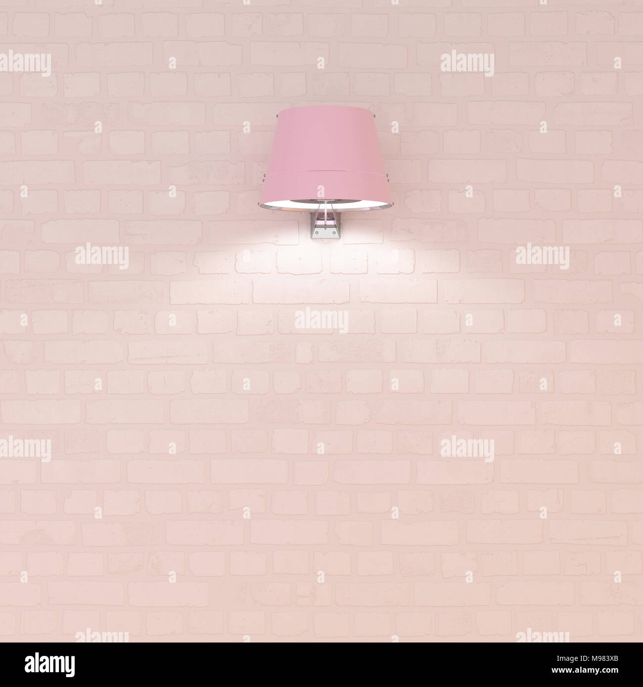 Pink wall lamp at brick wall, 3d rendering Stock Photo Alamy