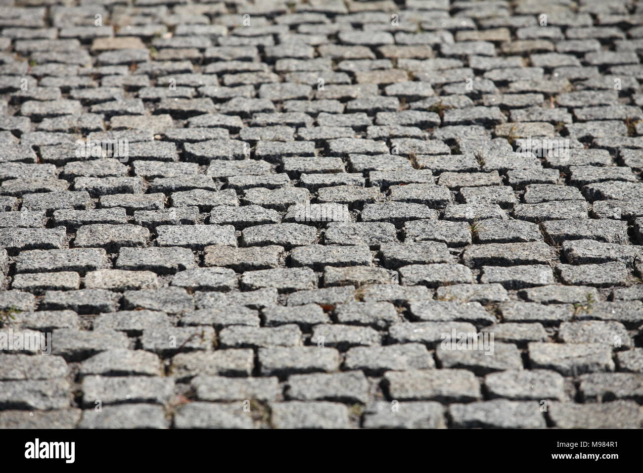 granite gray cobblestone pavement abstract  background Stock Photo