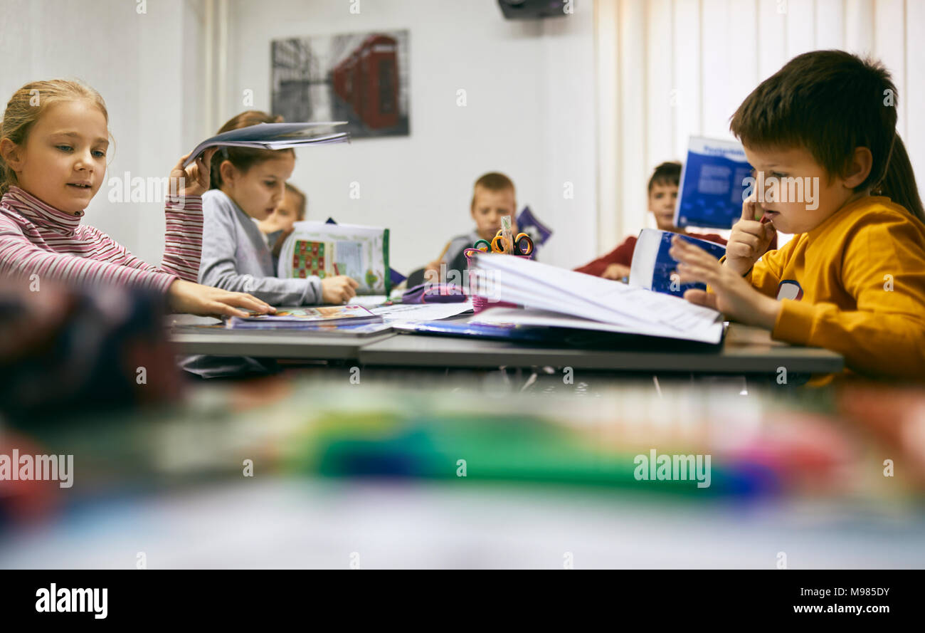 Students learning in class Stock Photo