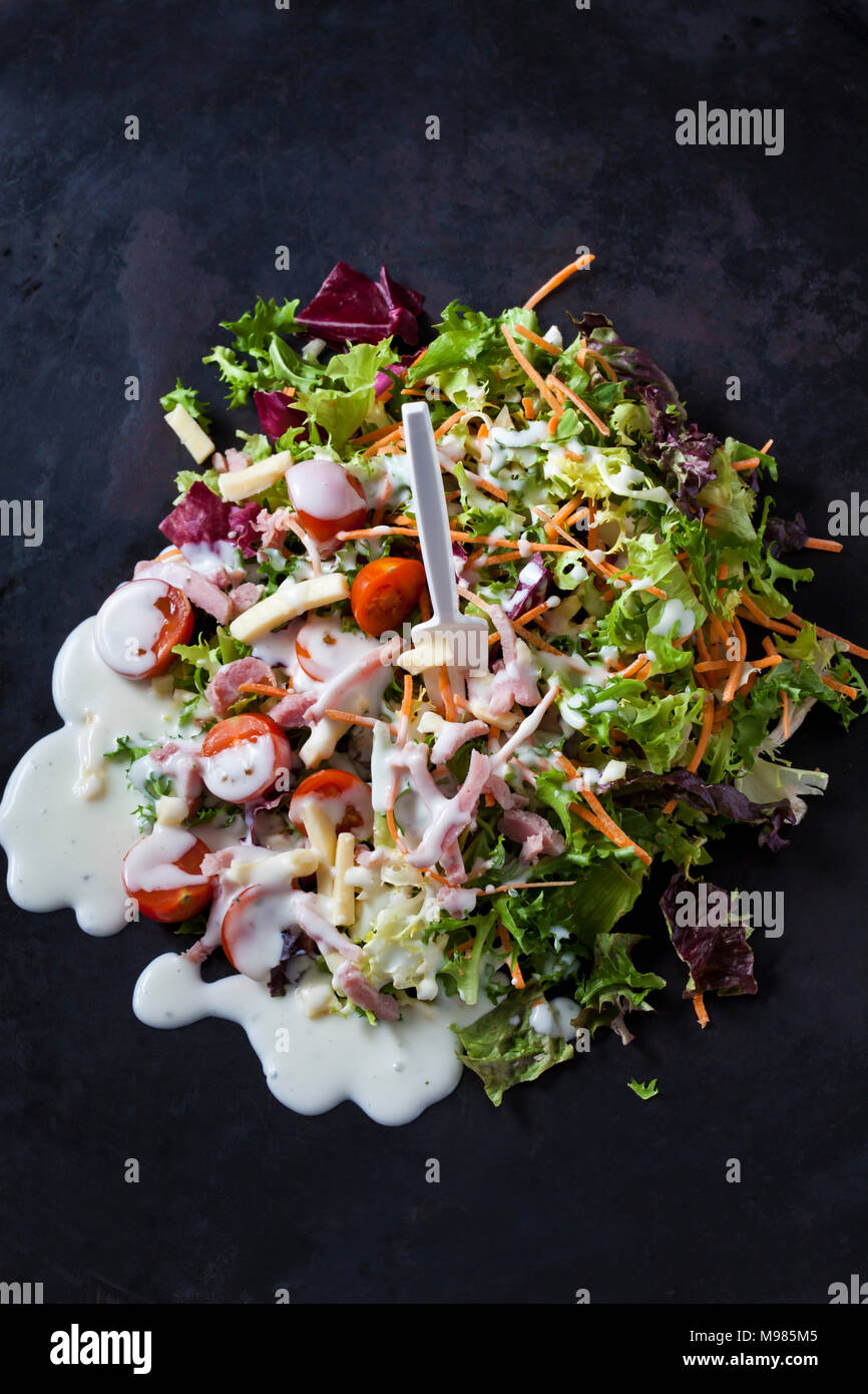 Mixed salad with lettuce, radicchio, carrots, cherry tomatoes, red