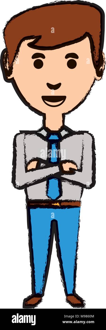 cartoon businessman icon over white background, vector illustration ...