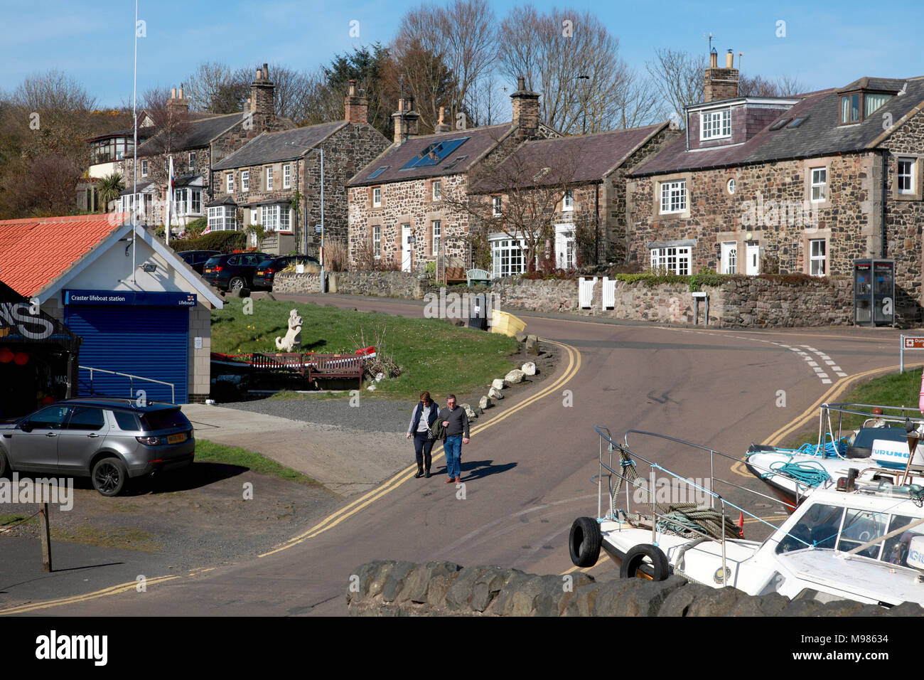 The lifeboat station and cottages in the village of Craster