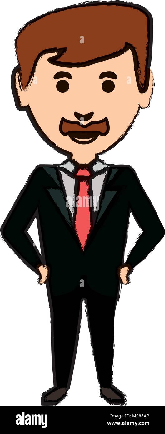 cartoon businessman icon over white background, vector illustration ...
