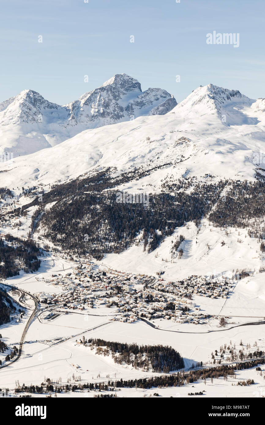 Switzerland, Engadin, St. Moritz seen from above Stock Photo