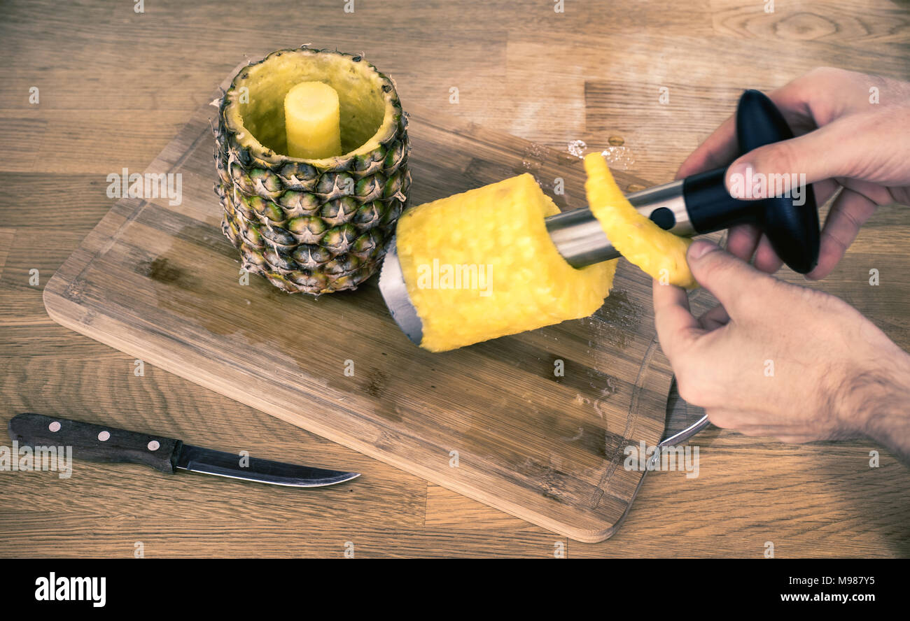 the pineapple corer-slicer Stock Photo