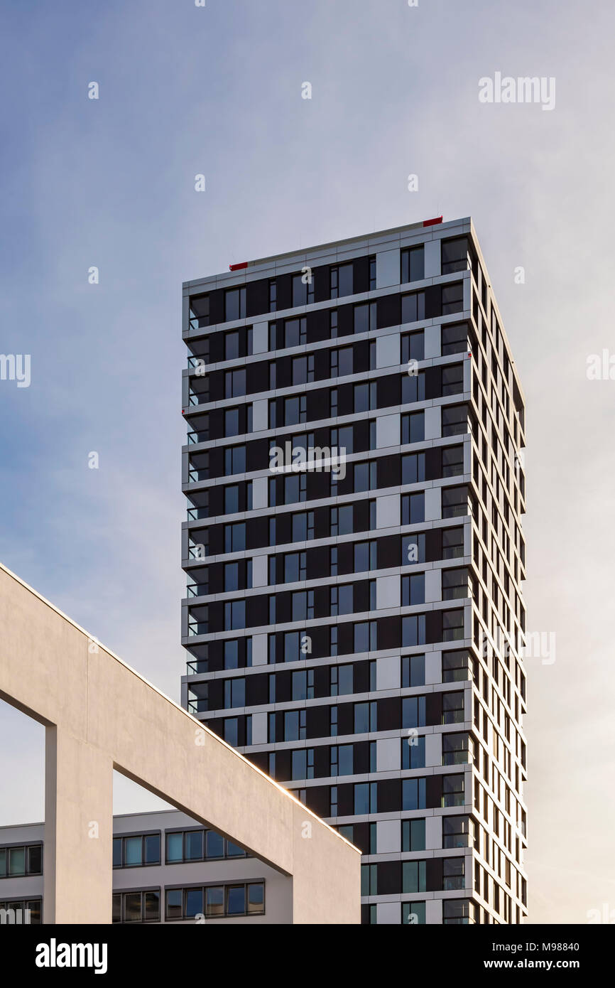 Deutschland, Baden-Württemberg, Stuttgart, Wohnhochhaus, Wohnturm, Hochhaus Skyline-Living, exklusive Mietwohnungen, Wohnungen, Wohnraum Stock Photo