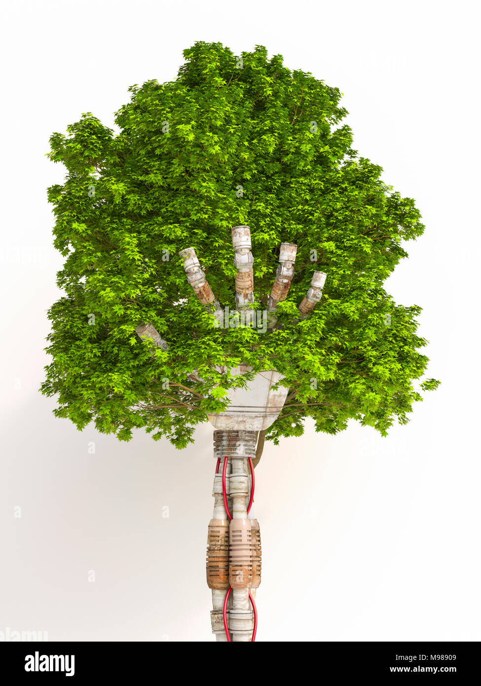 Robot hand holding tree hi-res stock photography and images - Alamy