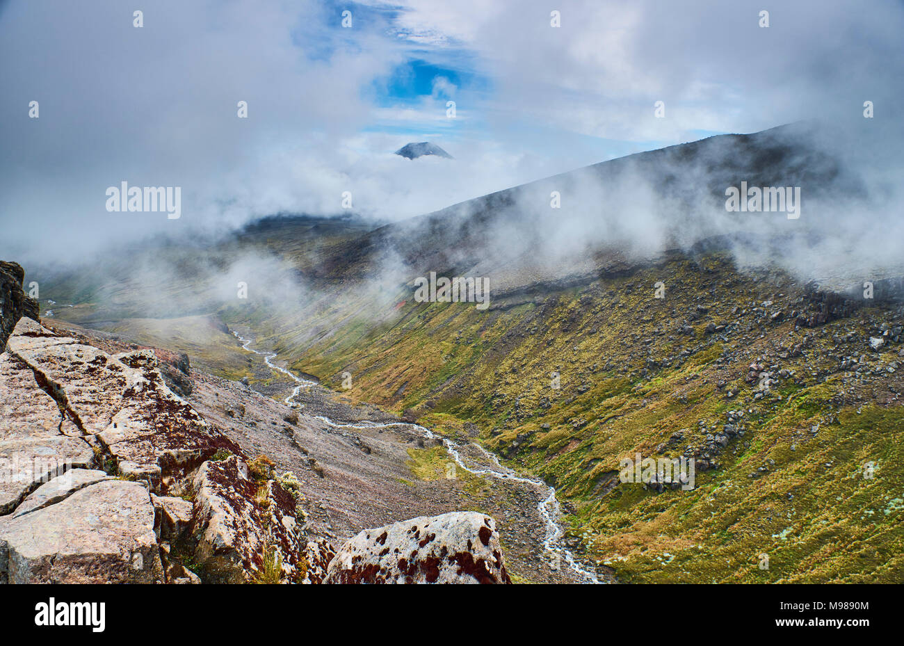 New Zealand, North Island, Tongariro National Park, volcanic landscape Stock Photo