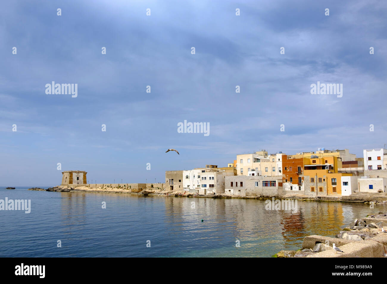 Museo del Torre Ligny,  vom Hafen, Trapani, Sizilien, Italien Stock Photo