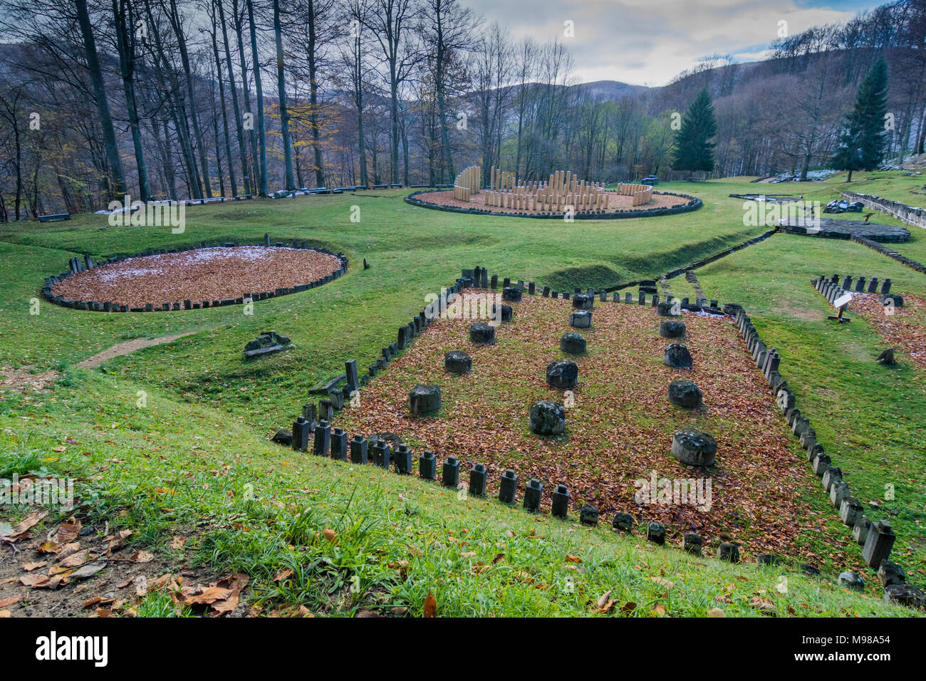 Sacred sanctuaries in Sarmizegetusa fortress, capital of the Dacian Empire, UNESCO World Heritage Site Stock Photo