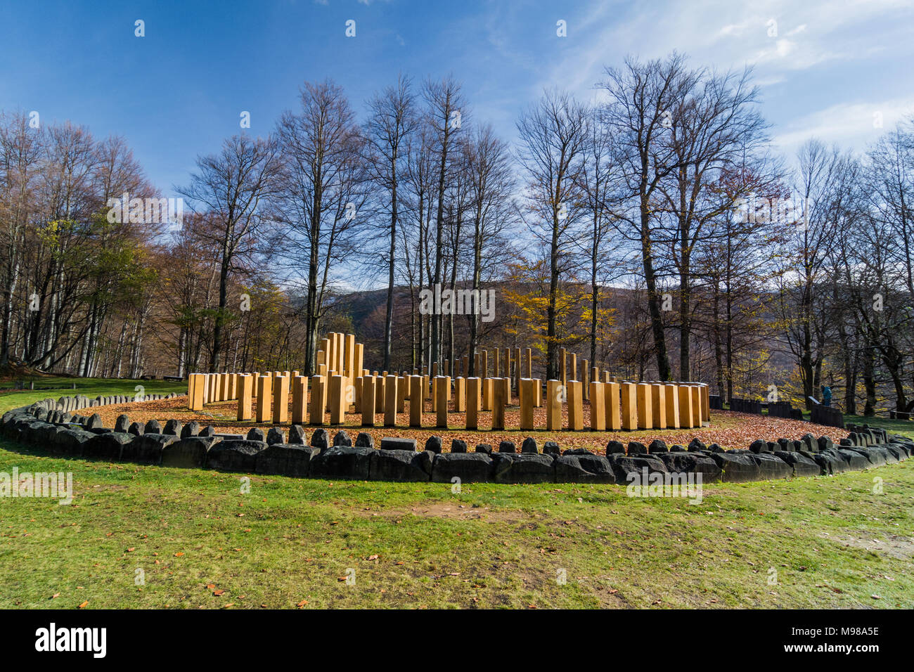 Circular sanctuary in Sarmizegetusa, capital of the Dacian Empire, UNESCO World Heritage Site Stock Photo