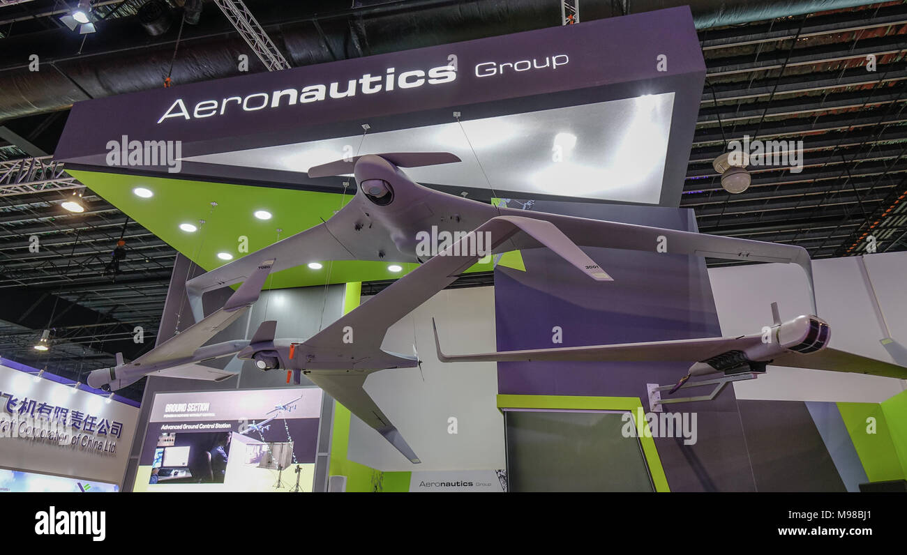 Singapore - Feb 10, 2018. Multi-role unmanned aerial vehicle (UAV ...