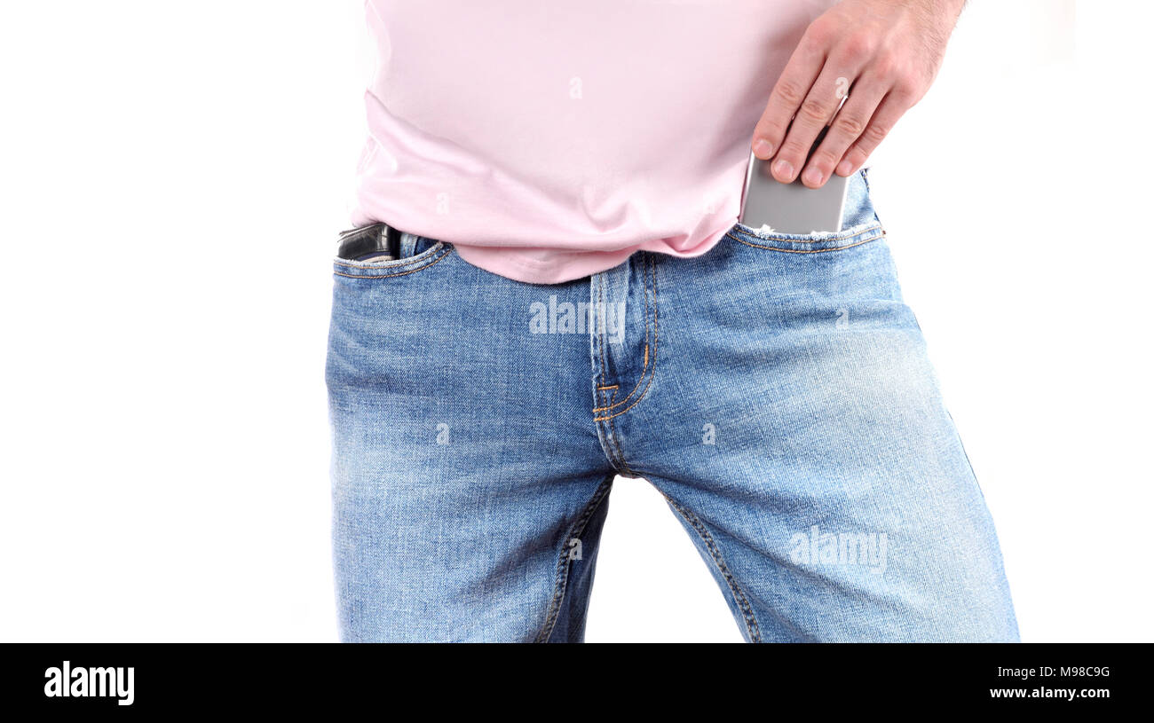 Mens jeans with smartphone pocket discount