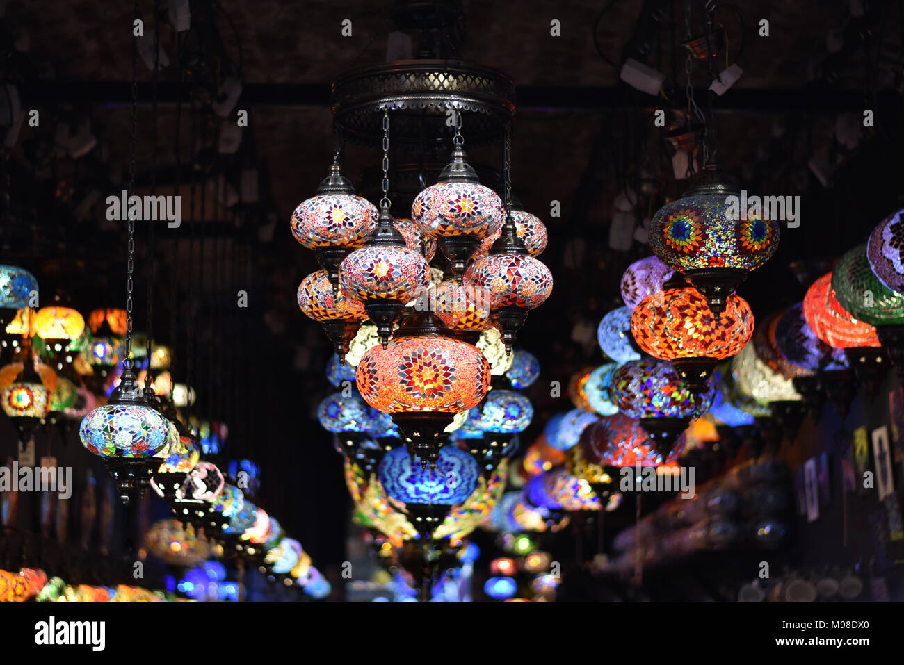 Turkish lamps, Camden Market Stock Photo