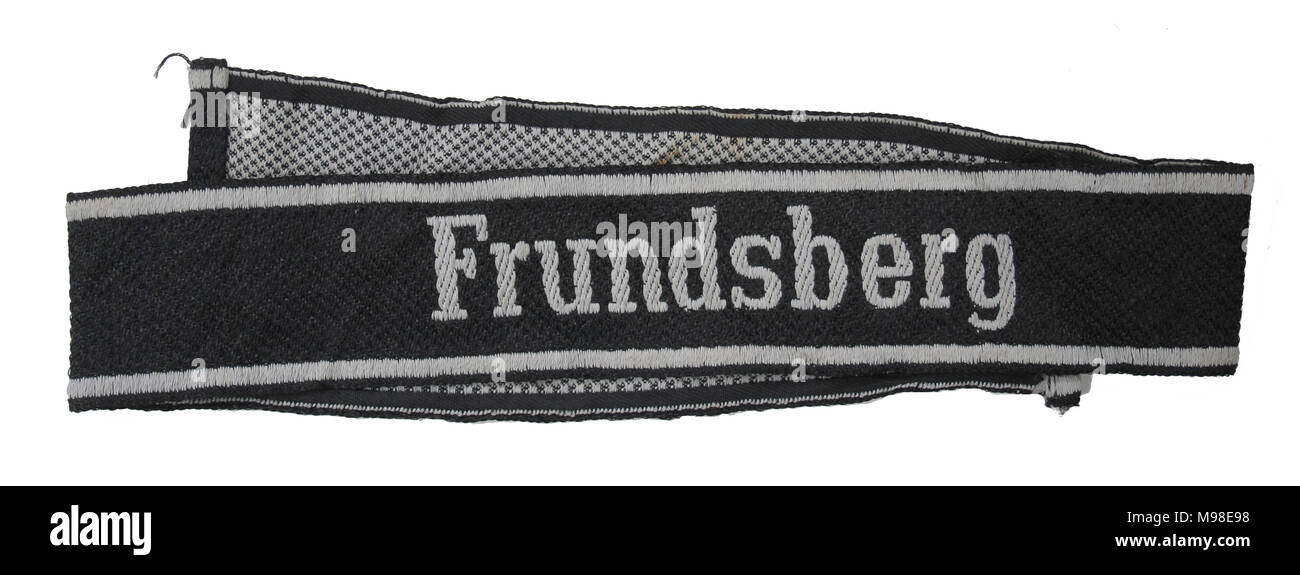 World War 2, Sleeve band of the 10th Waffen SS Division 'Frundsberg' Stock Photo