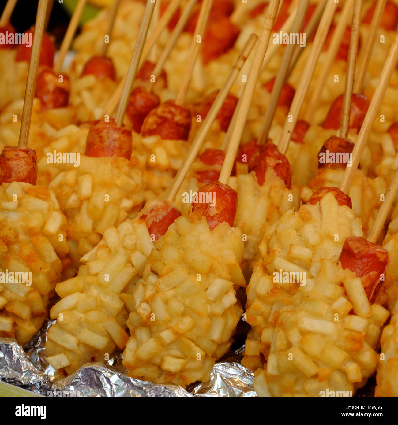 Vietnamese street food, crispy squid, fast food that rich cholesterol