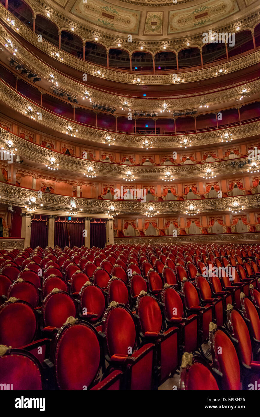 Interior of Teatro (Theatre) Colón, Congreso, Buenos Aires, Argentina Stock Photo