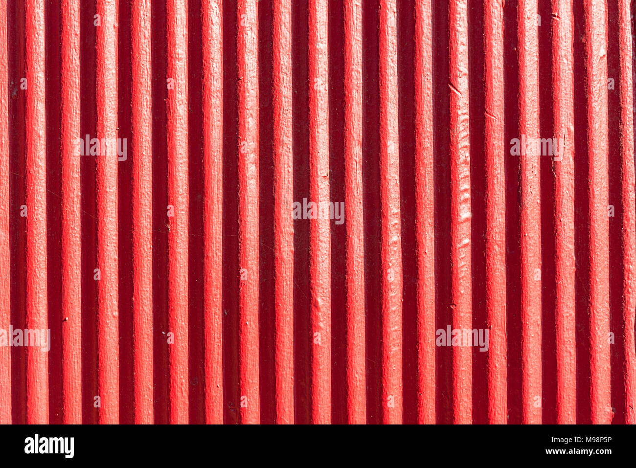 Red corrugated metal sheet background and texture surface Stock Photo