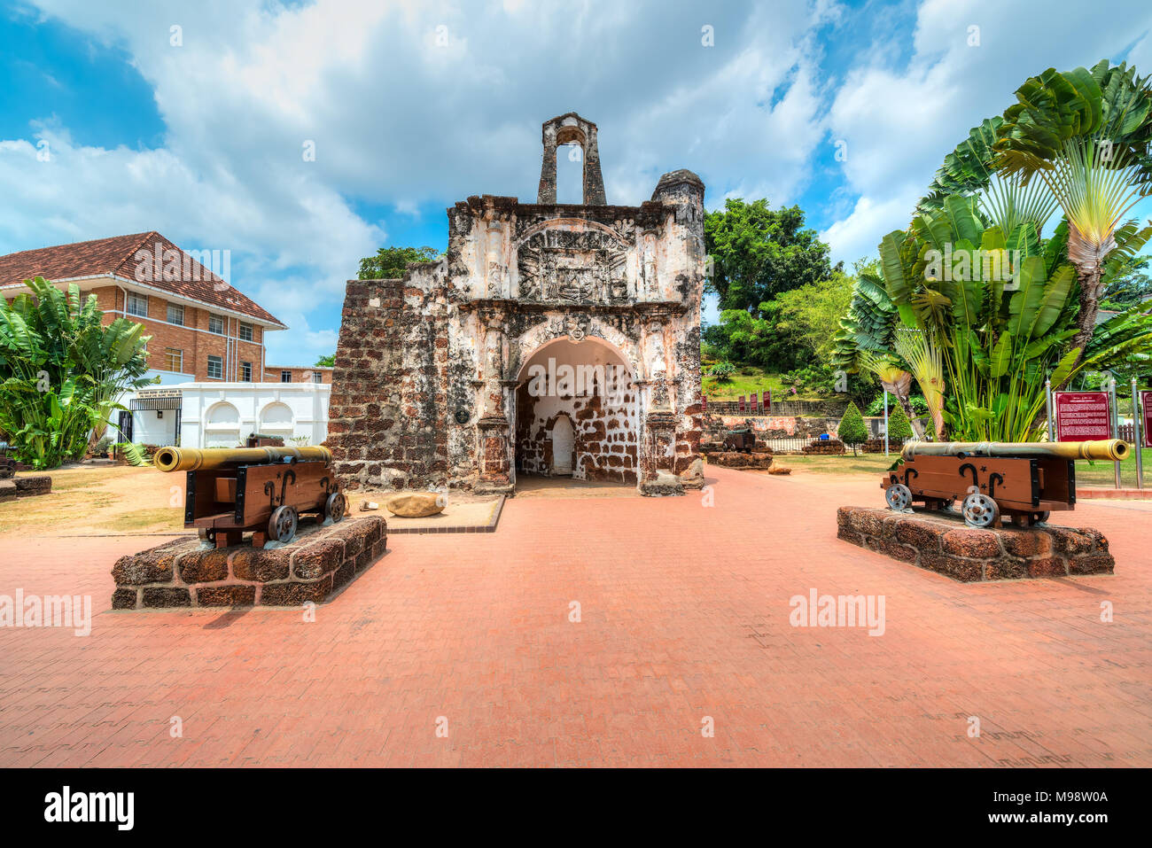 A famosa Fortress melaka. The remaining part of the ancient fortress of malacca, Malaysia. Stock Photo
