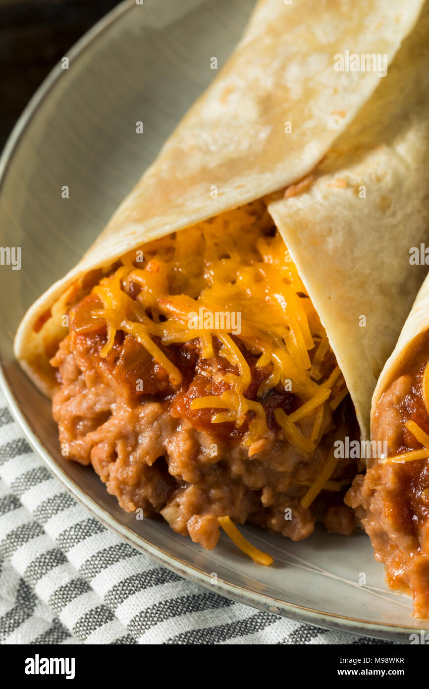 Homemade Bean and Cheese Burrito in a Tortilla Stock Photo Alamy