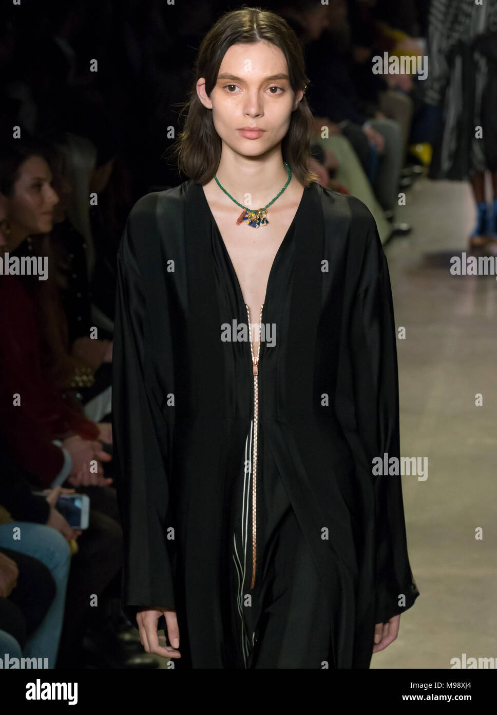 NEW YORK, NY February 14, 2018 Charlee Fraser walks the runway at