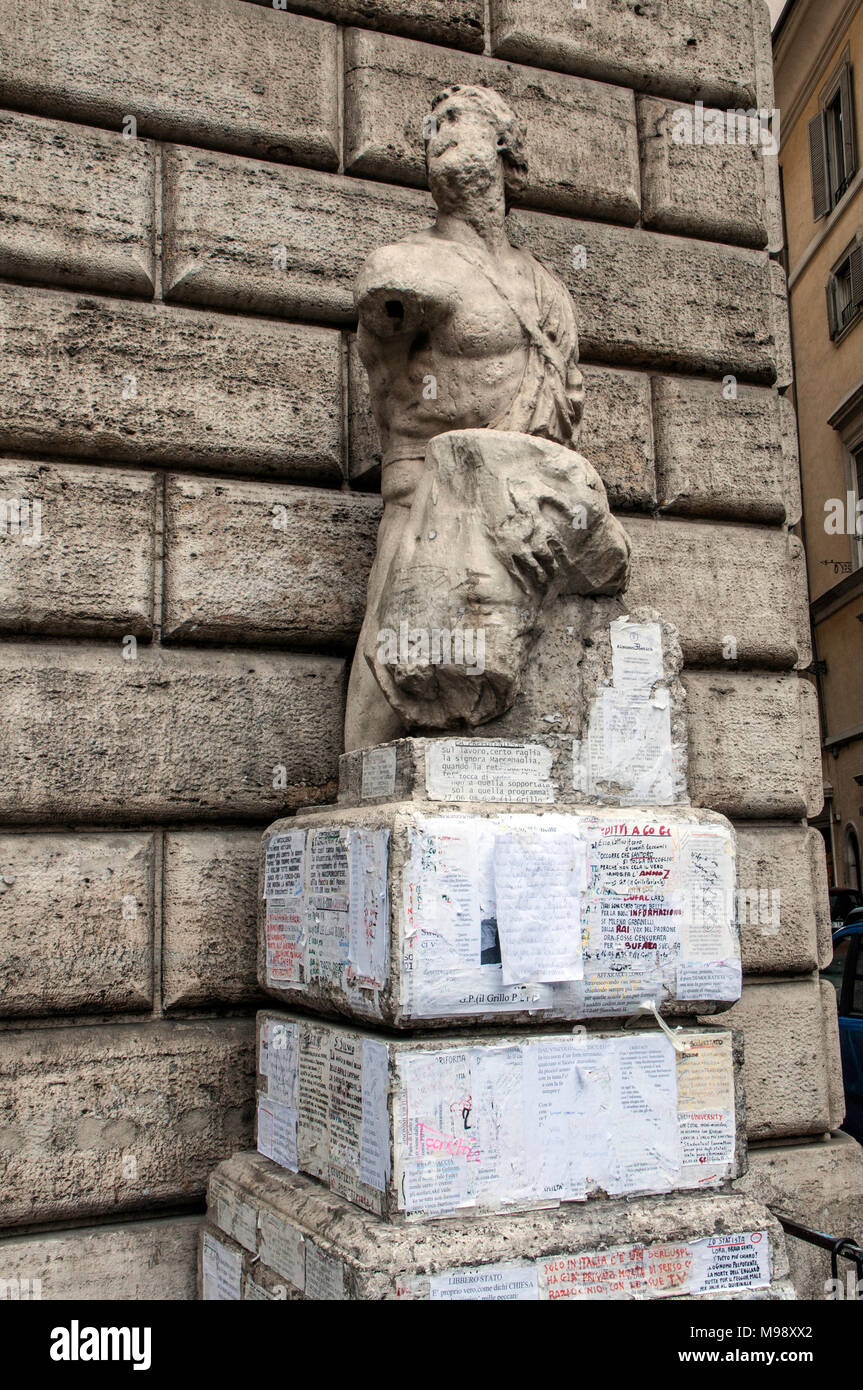 Pasquino "talking statue" in Rome side view Stock Photo Alamy