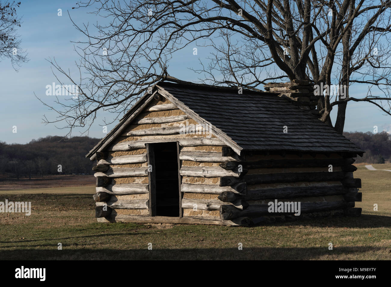 Log Cabin At Valley Forge National Historical Park In Pennsylvania