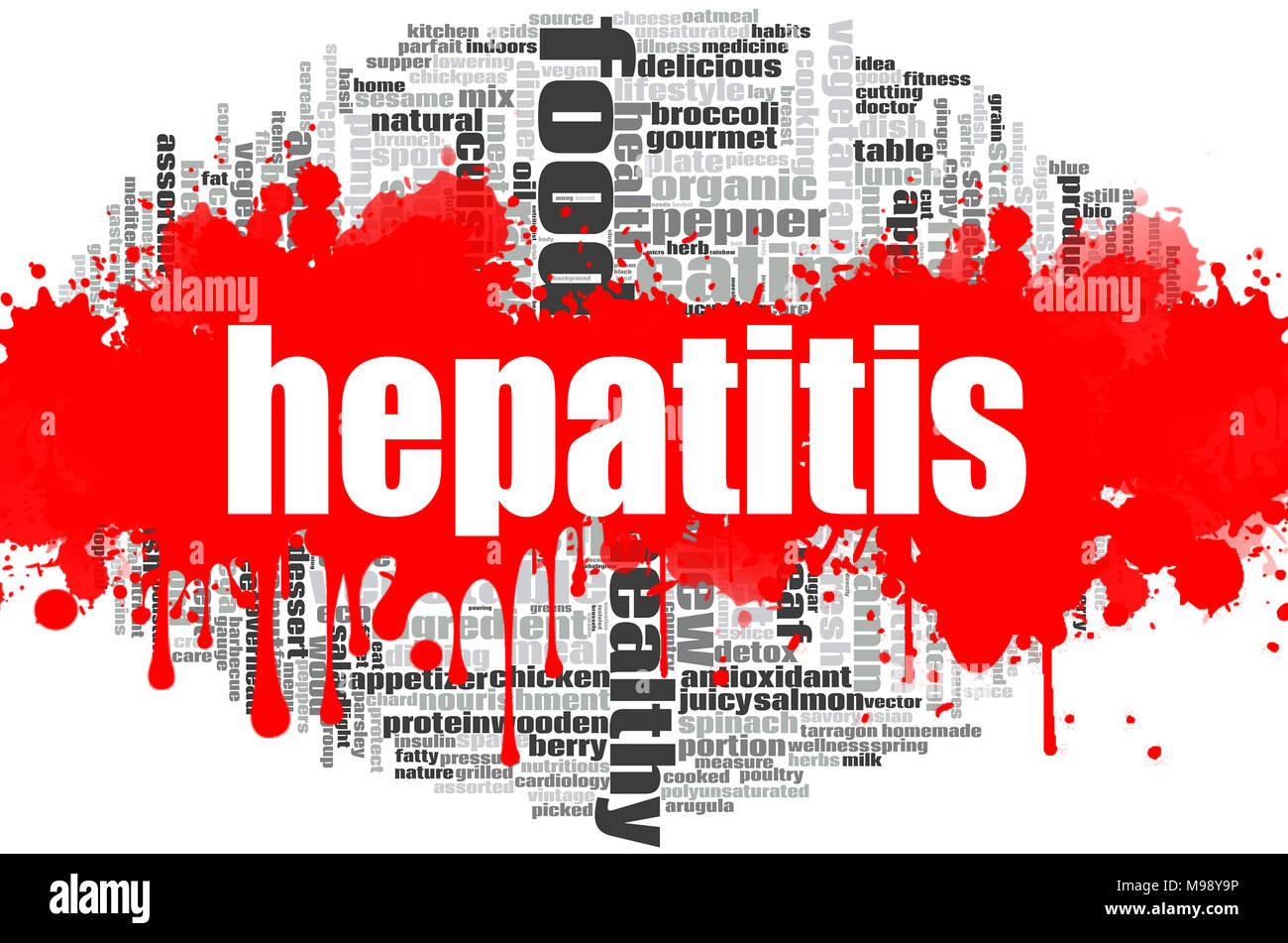 Hepatitis word cloud concept on white background, 3d rendering Stock ...