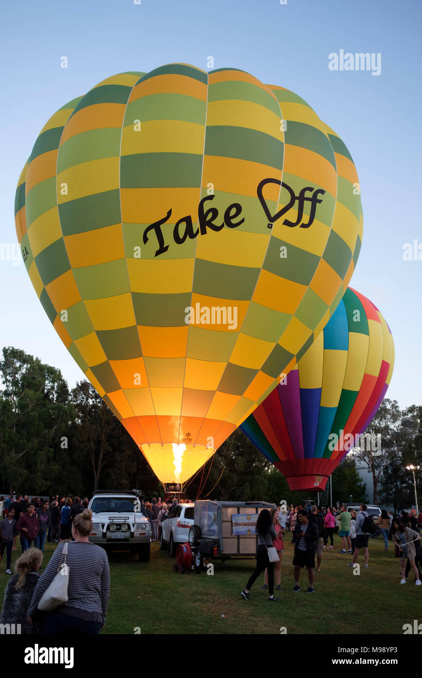 Enlighten Canberra Balloon Festival at Sunrise. Canberra, ACT